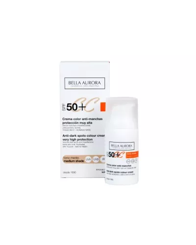 Bella Aurora CC Crema Anti Manchas Spf50 Tono Medio 30ml