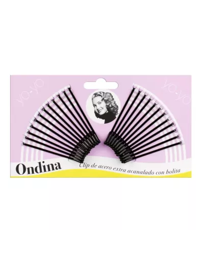 Eurostil Acanalado Clips Acero Con Bolita Negra 50mm Pack 1un