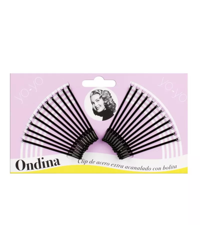 Eurostil Acanalado Clips Acero Con Bolita Negra 50mm Pack 1un