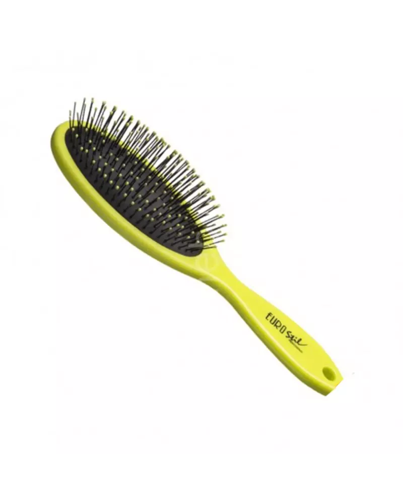 Eurostil Oval Cepillo Mediano Verde Fluor 1un