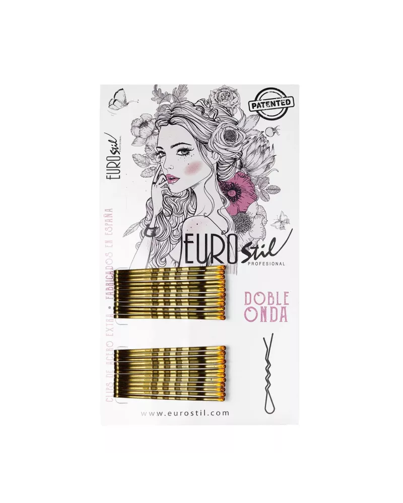 Eurostil Cabello Caja De Clips Doble Onda Bronze 24un