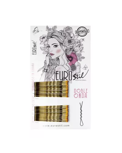 Eurostil Cabello Caja De Clips Doble Onda Bronze 24un