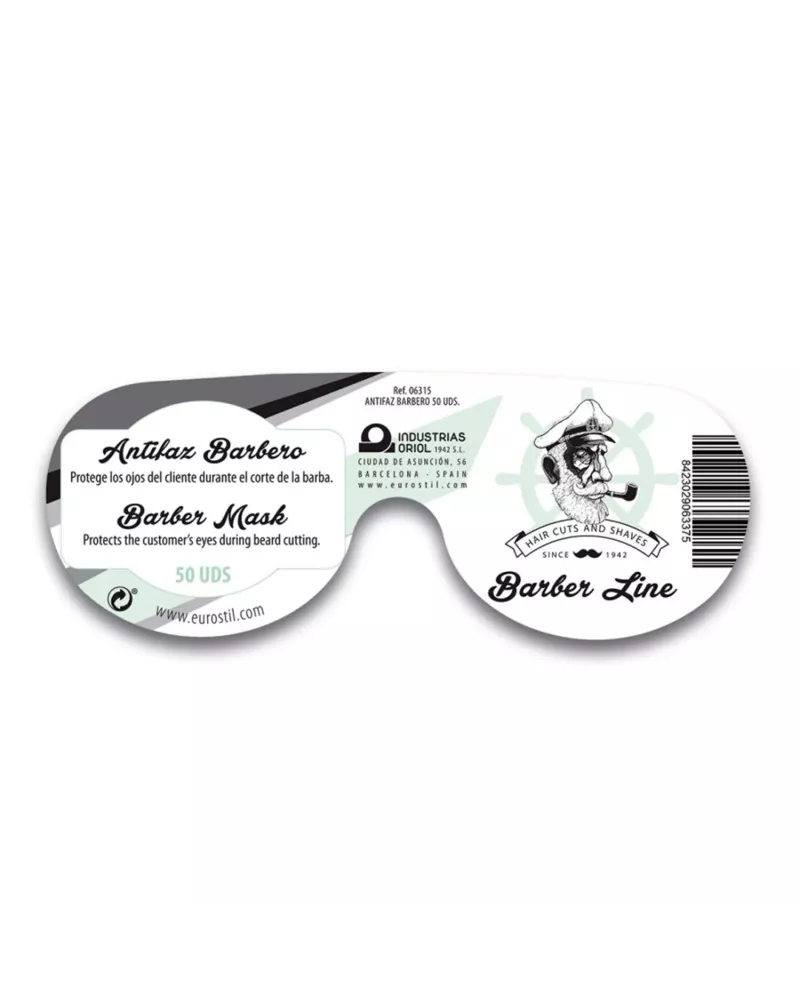 Eurostil Barber Line Antifaz Barbero Negro Negro Pack 50un