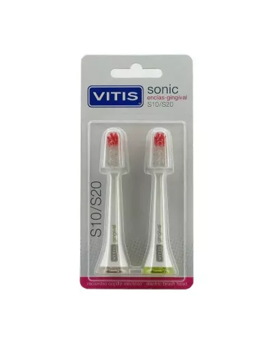 Vitis Sonic Recambio Cabezal Encías Gingival Cepillo S10-S20 2uds