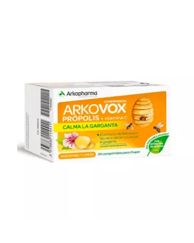 Arkopharma Arkovox Propolis + Vitamina C 24 Comprimidos Miel-Limón