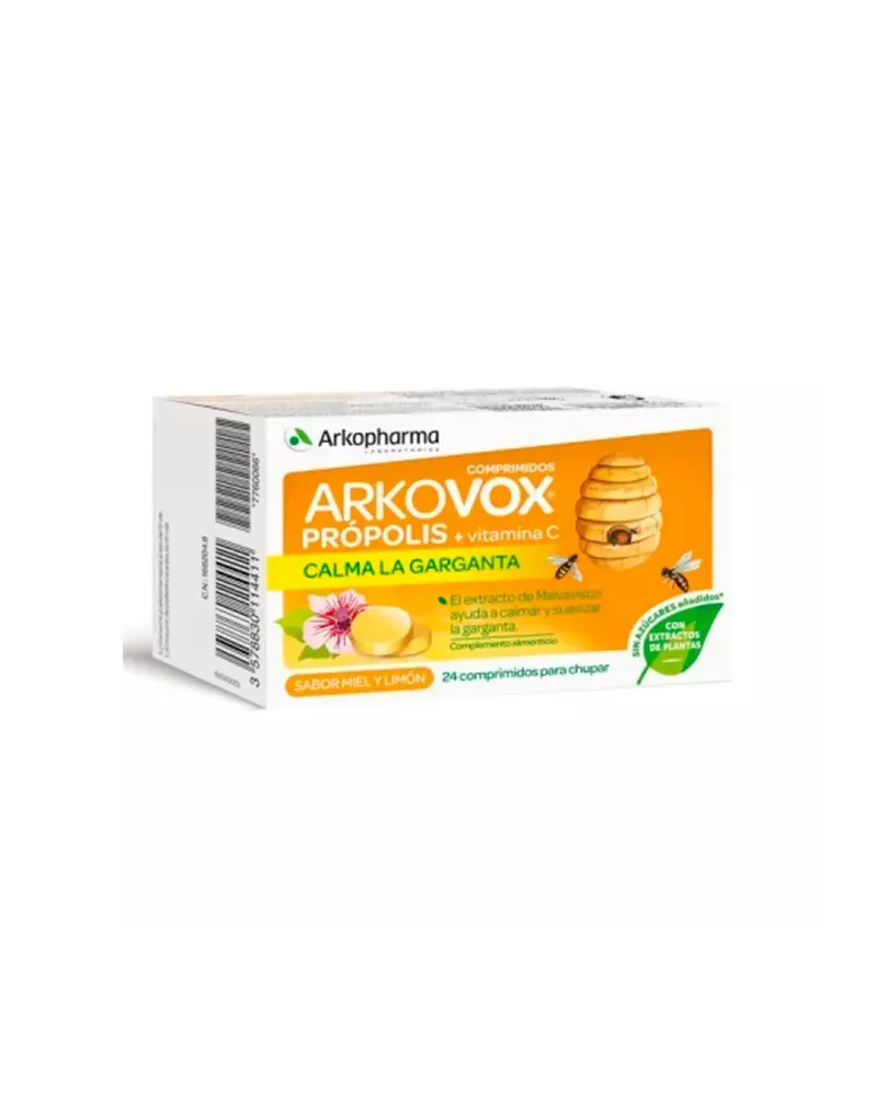 Arkopharma Arkovox Propolis + Vitamina C 24 Comprimidos Miel-Limón
