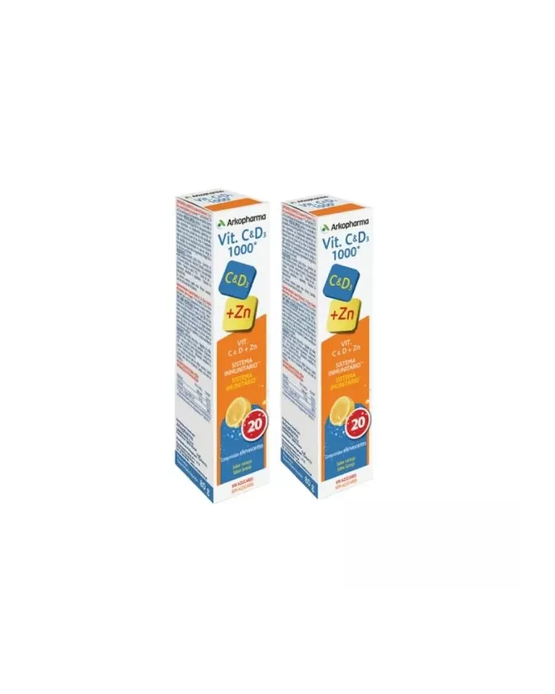 Arkopharma Vitamin C and D3 1000mg 2x20 Tablets