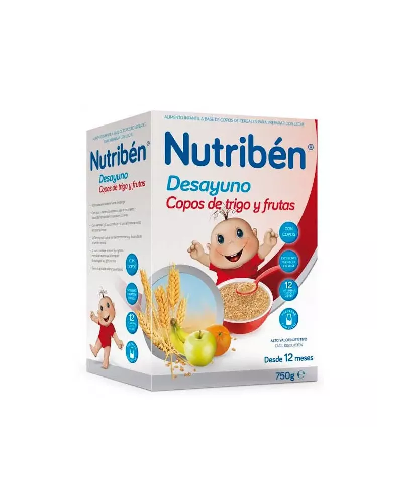 Nutribén Flocons de Petit-Déjeuner Au Blé et Aux Fruits 750g
