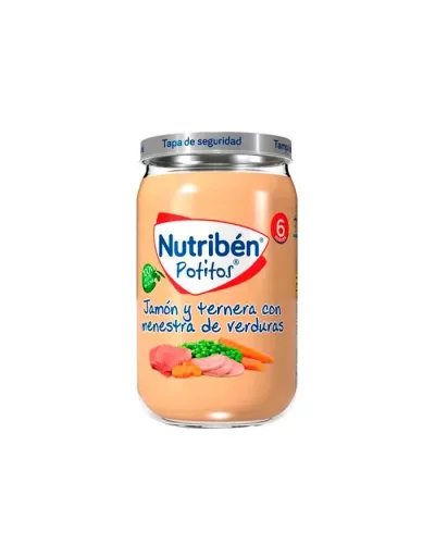 Nutribén Potito Jamón, Ternera con Verduras 235g
