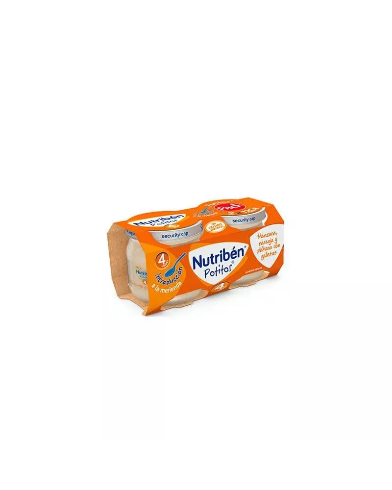 Nutriben Nutribén Potito Bipack Manzana, Naranja, Platano y Galleta 2x 120g
