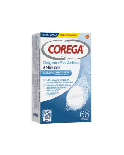 Corega Oxygène Actif 3 Minutes 66 Comprimés