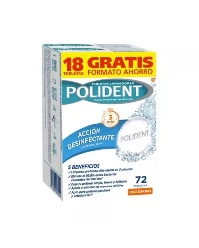Polident Comprimés De Nettoyage 72 Unités