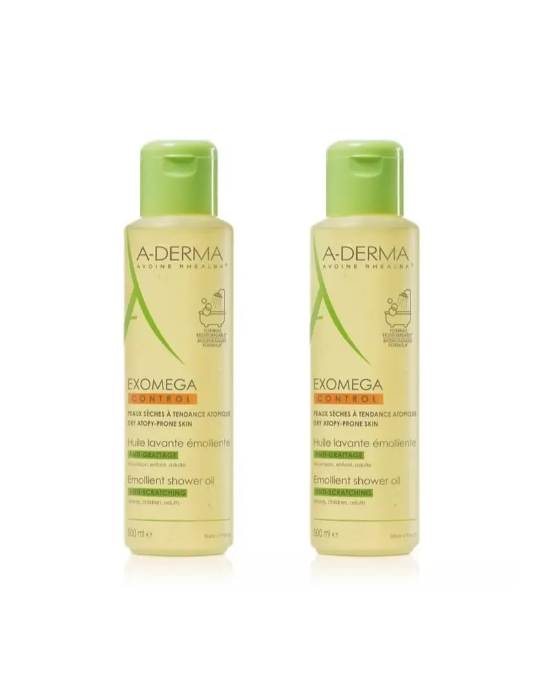 A-Derma Exomega Huile Nettoyante Peau Sèche 2x500ml