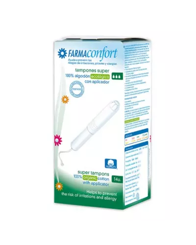 FarmaConfort Tampons Coton Avec Applicateur Taille Super 14 Unités