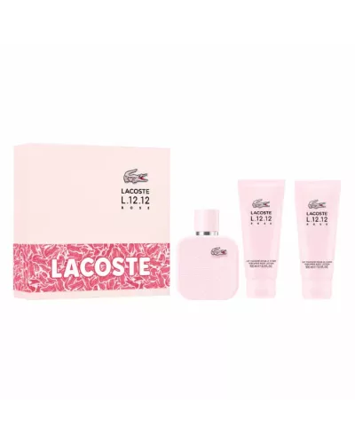 Lacoste L.12.12 Rose Eau de Parfum Spray 100ml Set de 3 Productos