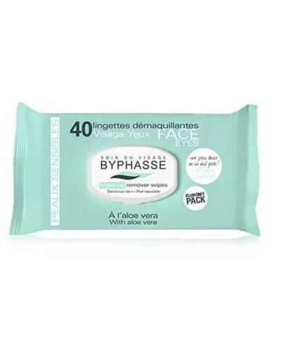 Byphasse Makeup Remover Wipes Aloe Vera Sensitive Skin 40U