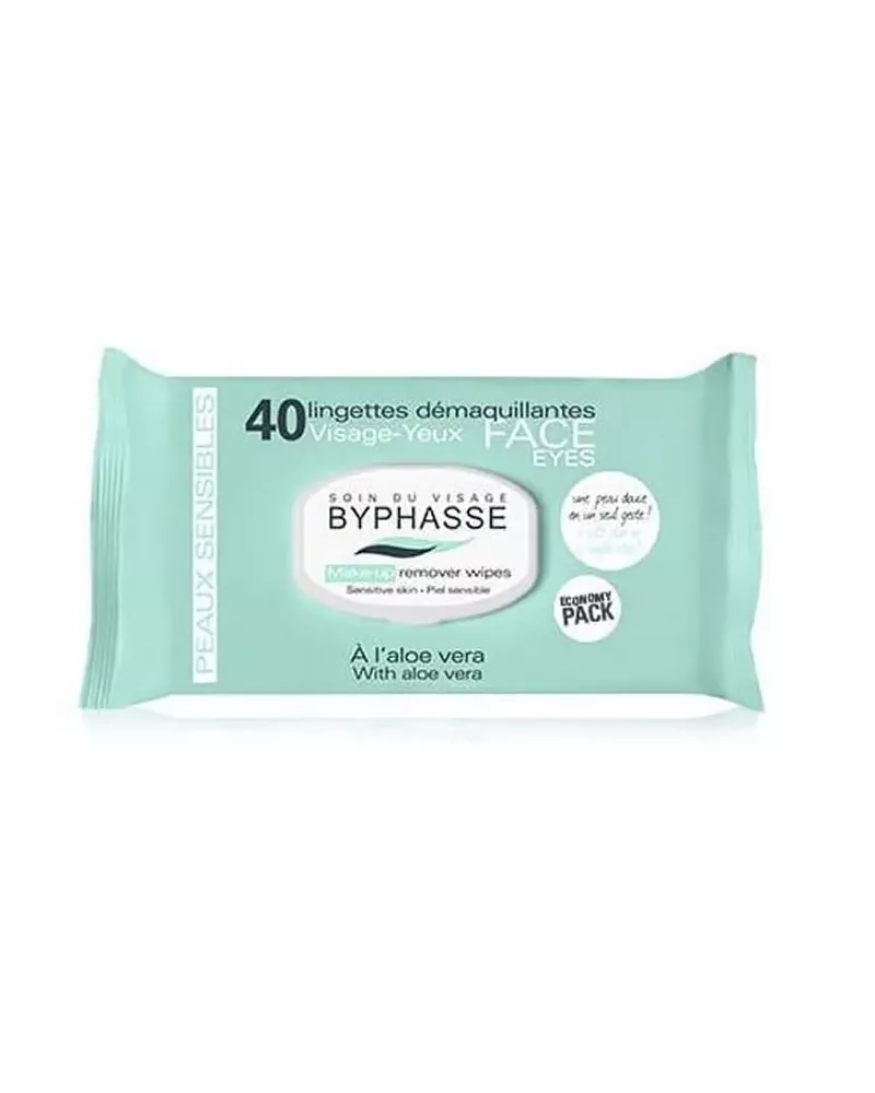 Byphasse Makeup Remover Wipes Aloe Vera Sensitive Skin 40U