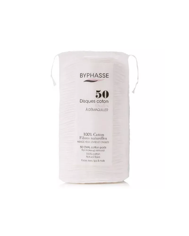 Byphasse Discos Algodón Ovales Desmaquillantes 50 U