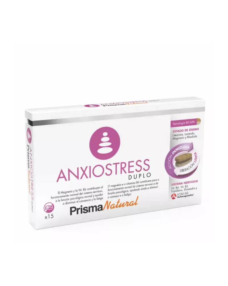 Prisma Natural Anxiostress Duplo 15 Bilayer Tablets