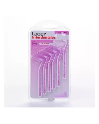 Lacer Brossettes Interdentaires Angulaires Extra Fines Roses 6 Unités