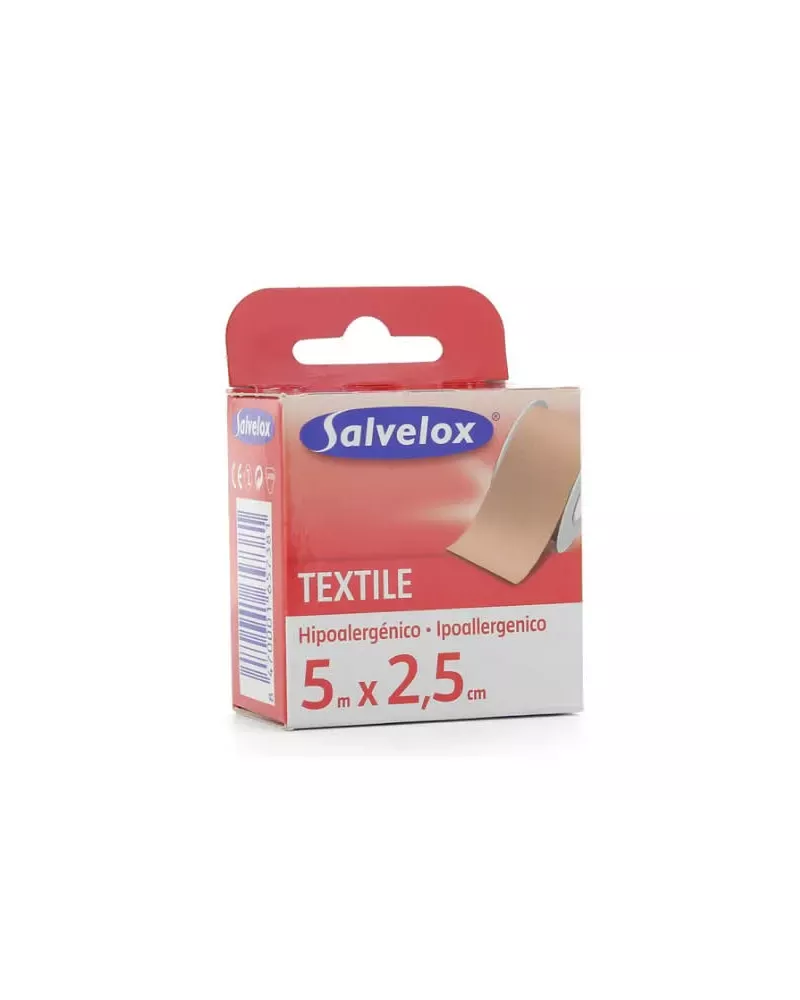 Salvelox Pansement Textile Hypoallergénique 5x2.5cm