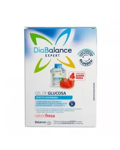 Diabalance Expert Gel Glucosa Efecto Sostenido Fresa 4 Sobres