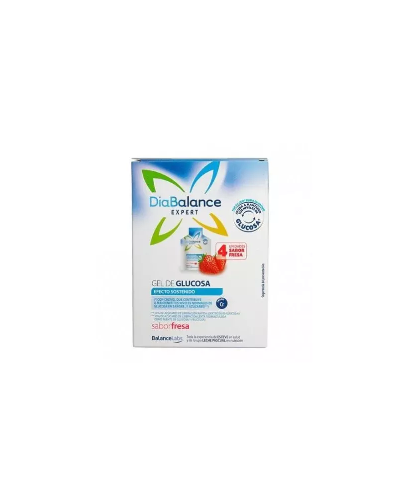 Diabalance Expert Gel Glucosa Efecto Sostenido Fresa 4 Sobres
