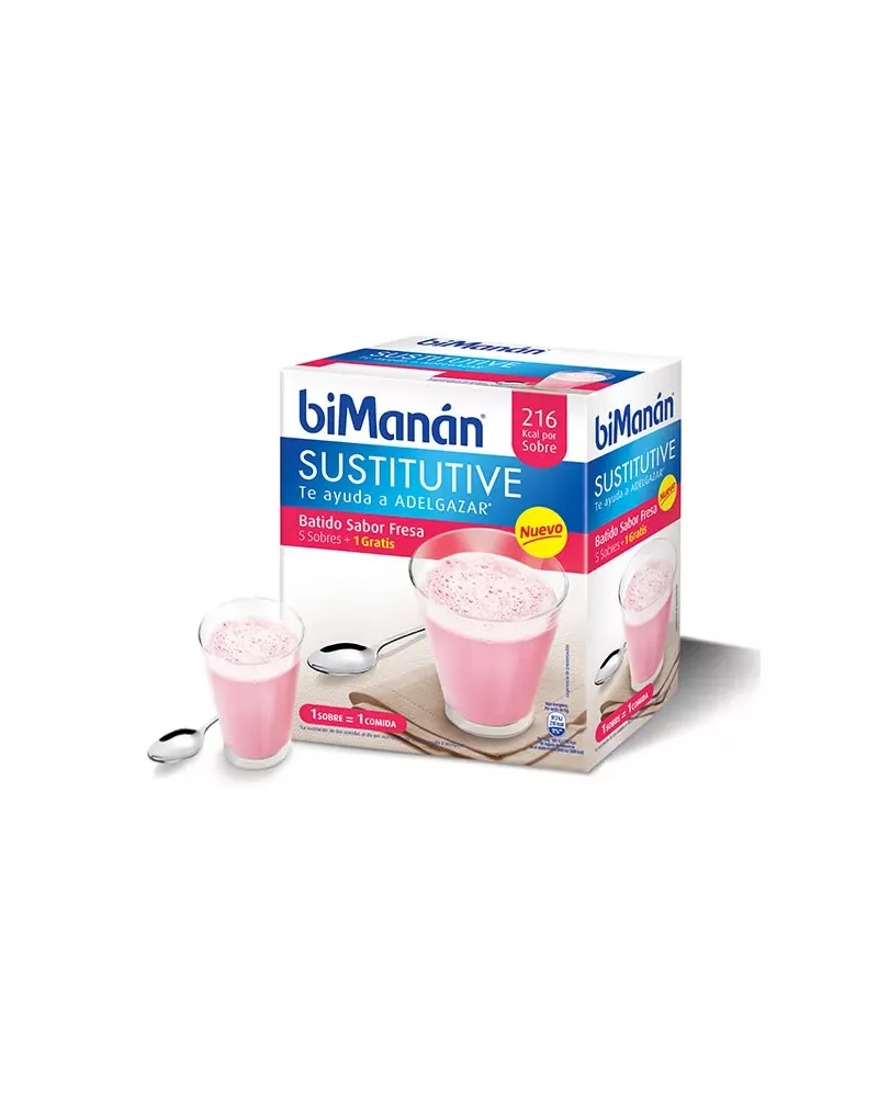 Bimanán Sustitutive Strawberry Shake 5+1unt