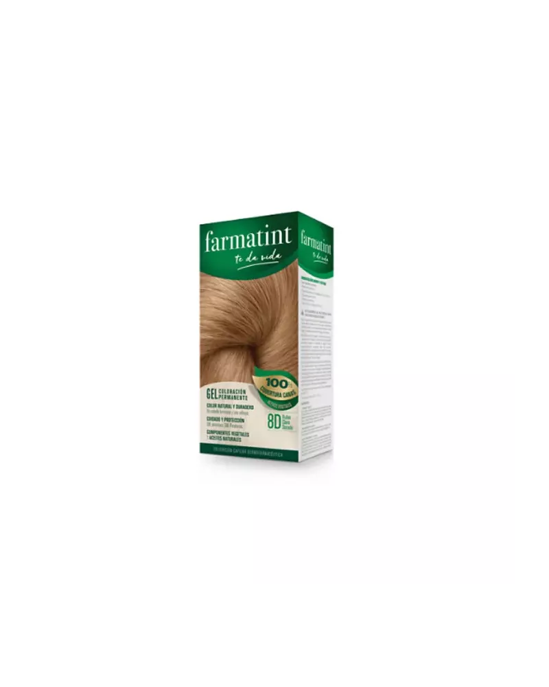 Farmatint Gel Coloración Permanente 8D Rubio Claro Dorado 150ml