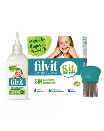 Filvit Dimeticona Anti Poux Lotion 125ml Coffret 3 Produits