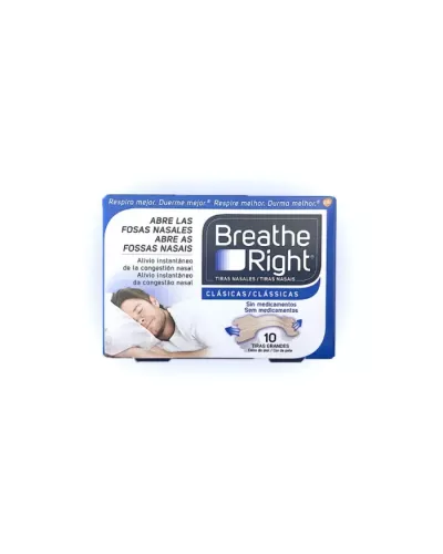 Breathe Right Tiras Nasales Grandes 10 Unidades