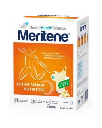 Meritene Active Senior Nutrition Batido Sabor Vainilla Rico En Fibra 14 Sobres