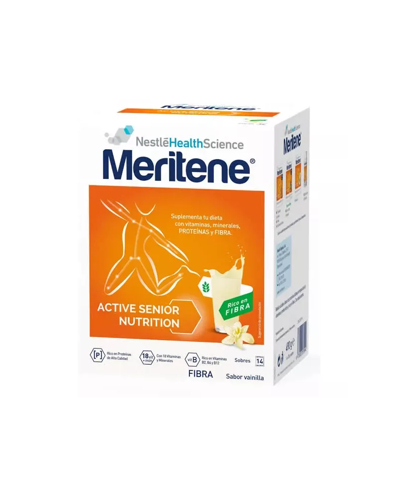 Meritene Active Senior Nutrition Batido Sabor Vainilla Rico En Fibra 14 Sobres