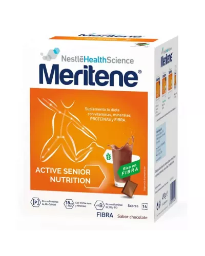 Meritene Active Senior Nutrition Batido Sabor Chocolate Rico En Fibra 14 Sobres