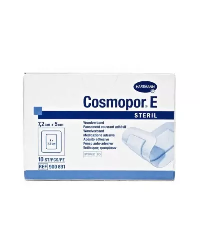 Hartmann Cosmopor E Steril Absorbent Adhesive Dressing 7,2X5cm 10 Units