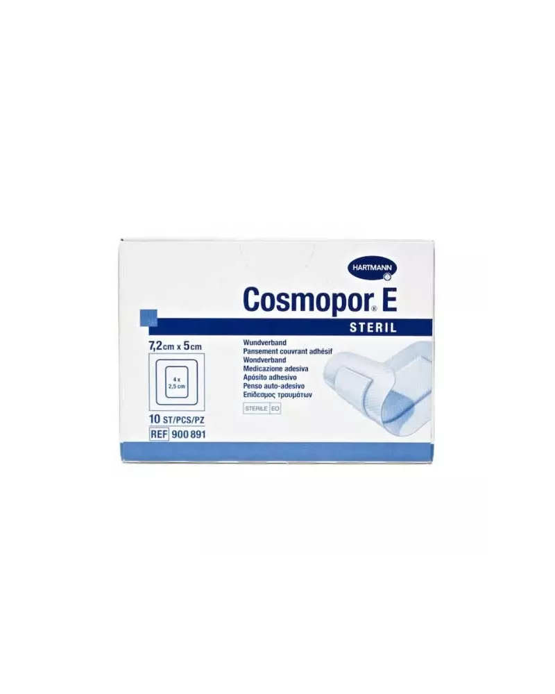 Hartmann Cosmopor E Steril Absorbent Adhesive Dressing 7,2X5cm 10 Units