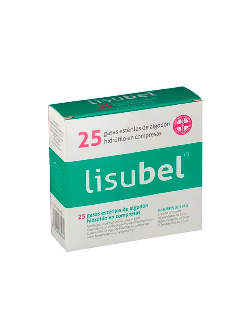 Lisubel Gasas Estériles Algodón Hidrófilo Compresas 25U