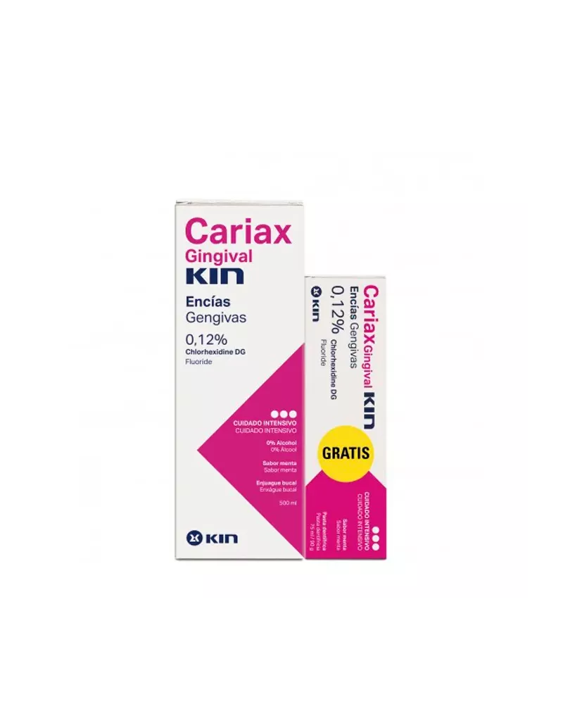 Kin Cariax Gingival Enjuague Bucal 500ml +Pasta Dental 75ml