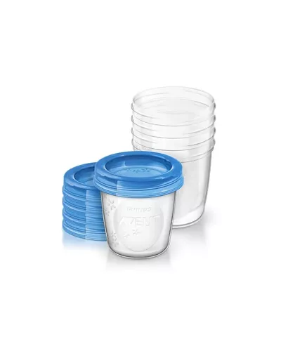 Avent Philips Récipients Pour Lait Maternel 5 Unités et Couvercles