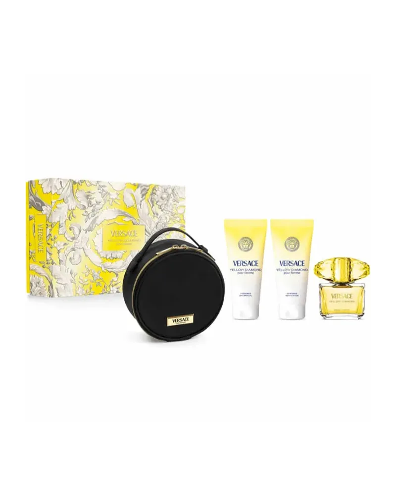 Versace Yellow Diamond Eau de Toilette Spray 90ml Gift Set with 4 Products