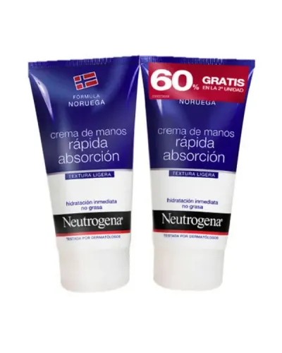 Neutrogena Crema Manos Rápida Absorción 2x75ml