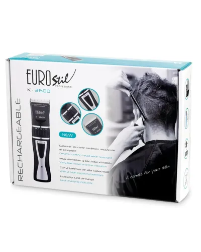 Eurostil Electrica K3600 Ceramico Recargable Maquina Cortapelo Cabello Negro Negro 5w 1un