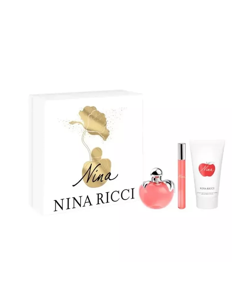 Nina Ricci Nina Eau de Toilette Spray 50ml Gift Set 3 Items