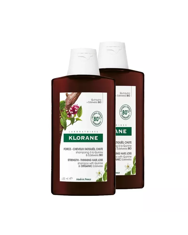 Klorane Shampooing Á La Quinine Et Á L'Edelveiss Bio 2x400ml