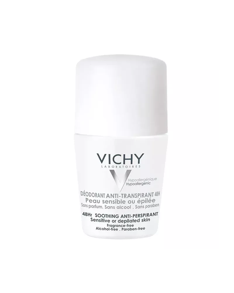 Vichy Déodorant 48H Roll On Anti Transpirant Peaux Sensibles Ou Epilées 50ml