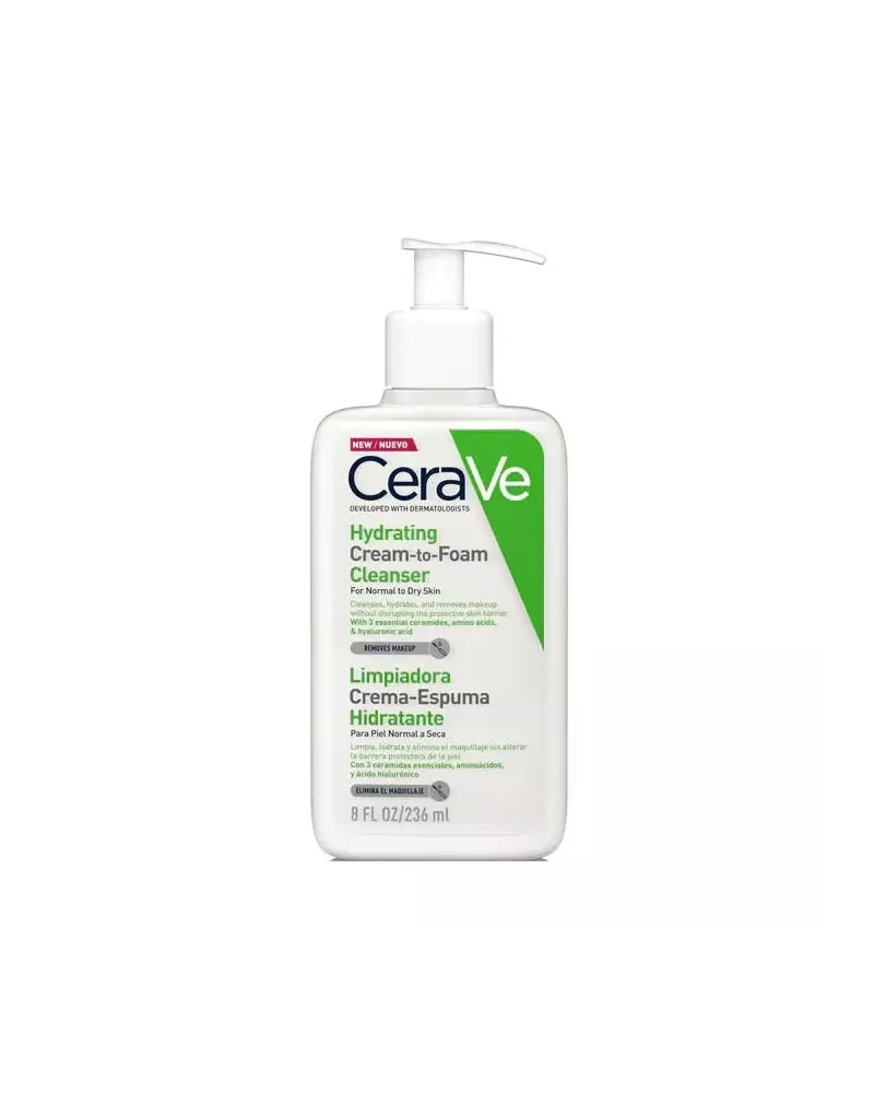 CeraVe Hydrating Cream-To-Foam Cleanser For Normal To Dry Skin 236ml
