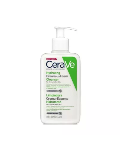CeraVe Hydrating Cream-To-Foam Cleanser For Normal To Dry Skin 236ml