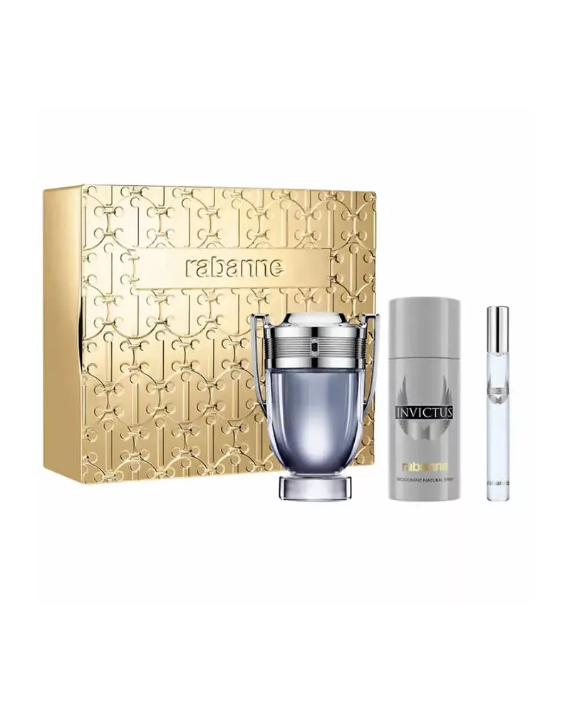Paco Rabanne Invictus Eau De Toilette Spray 100ml Set 3 Piezas