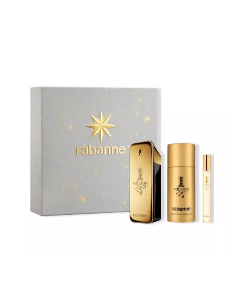 Rabanne 1 Million Eau De Toilette Spray 100ml Gift Set with 3 Items
