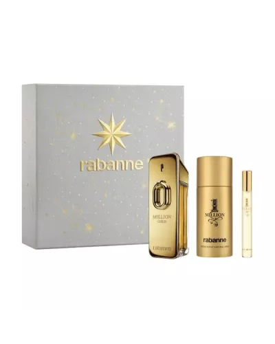 Rabanne Million Gold Eau de Parfum Intense Spray 100ml Gift Set with 3 Items